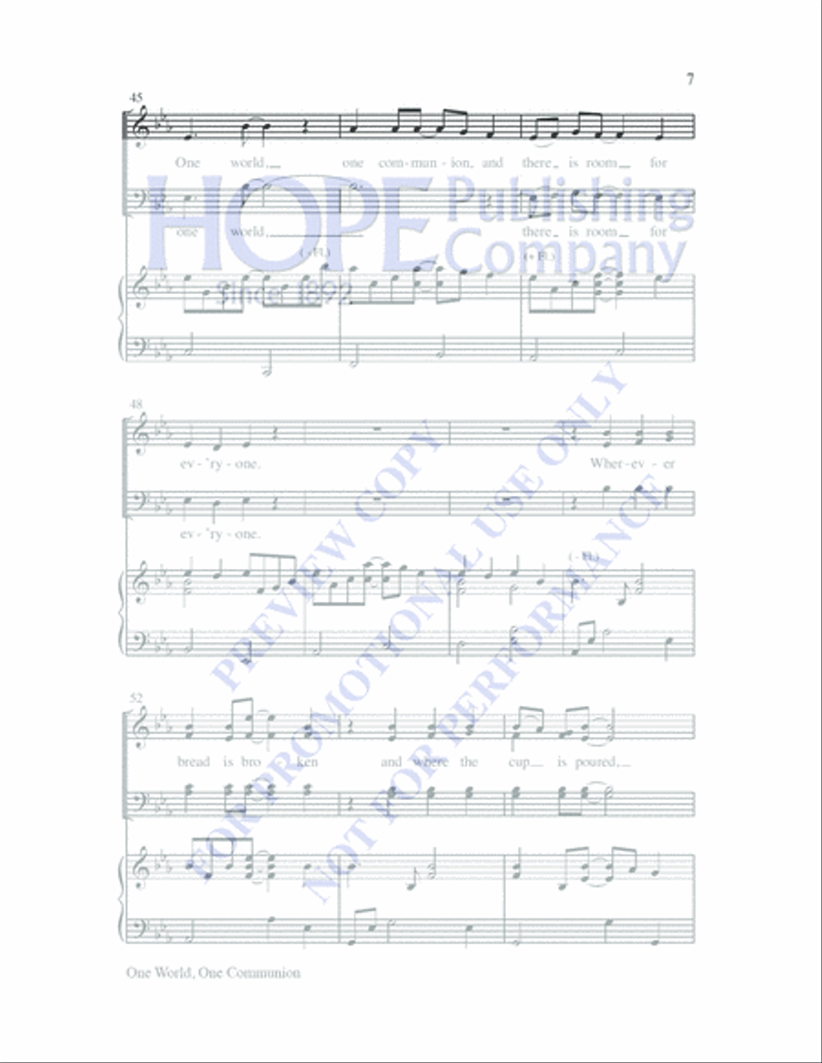 One World, One Communion 4-Part scores gallery preview page 7