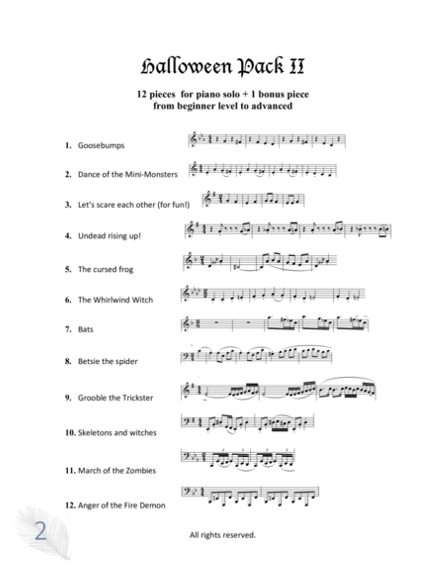 Halloween Pack II Piano Solo scores gallery preview page 2