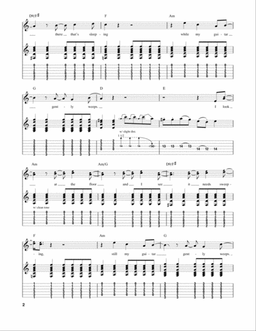 While My Guitar Gently Weeps Electric Guitar scores gallery preview page 2