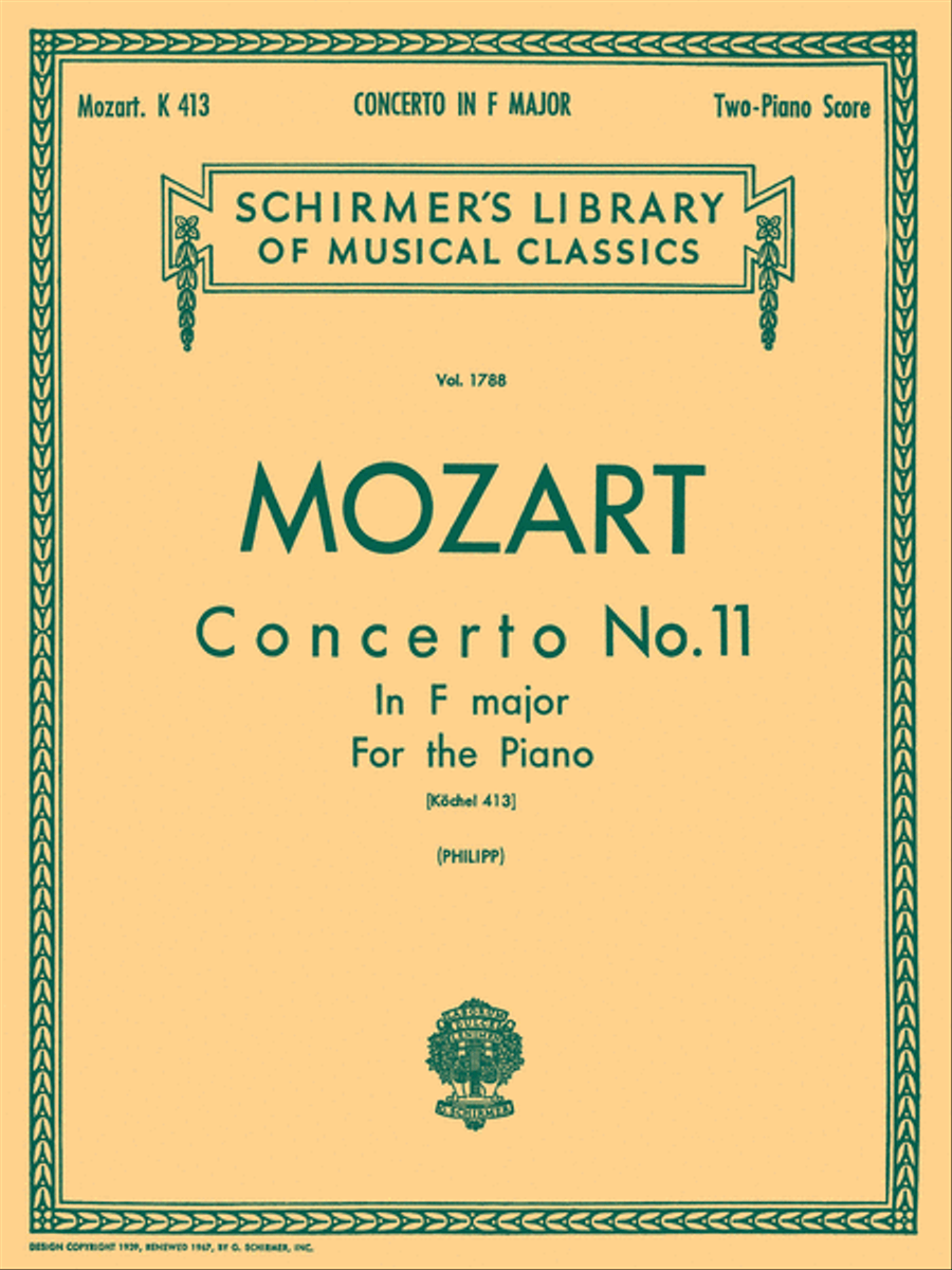 Concerto No. 11 in F, K.413 Piano scores gallery preview page 1