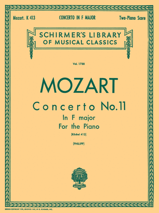 Book cover for Concerto No. 11 in F, K.413