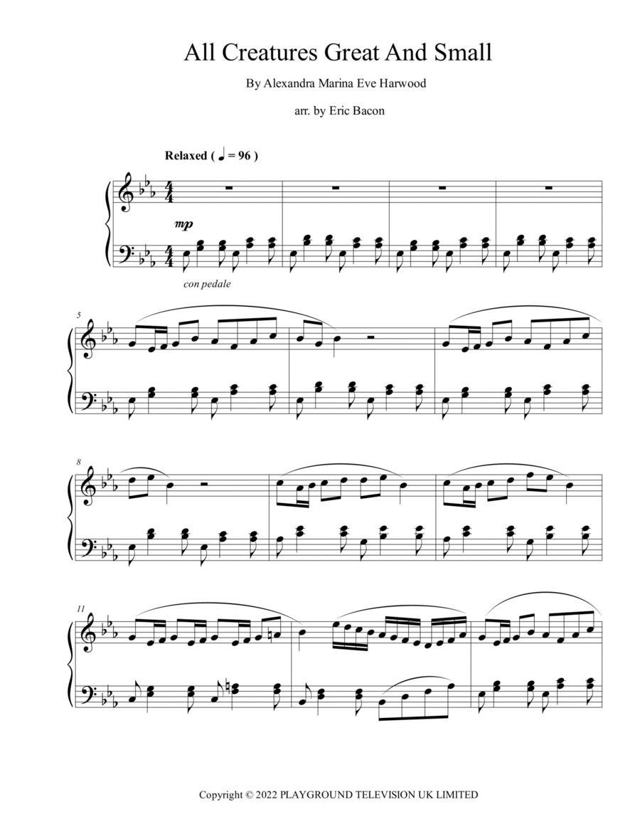 All Creatures Great And Small (titles) Piano Solo scores gallery preview page 1