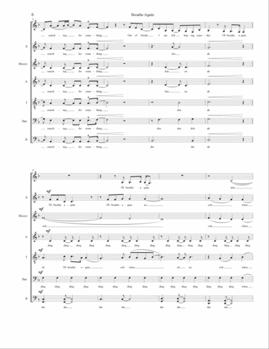 Breathe Again 4-Part scores gallery preview page 6