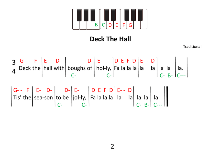 Beginner Christmas (pre-staff piano) Easy Piano scores gallery preview page 6