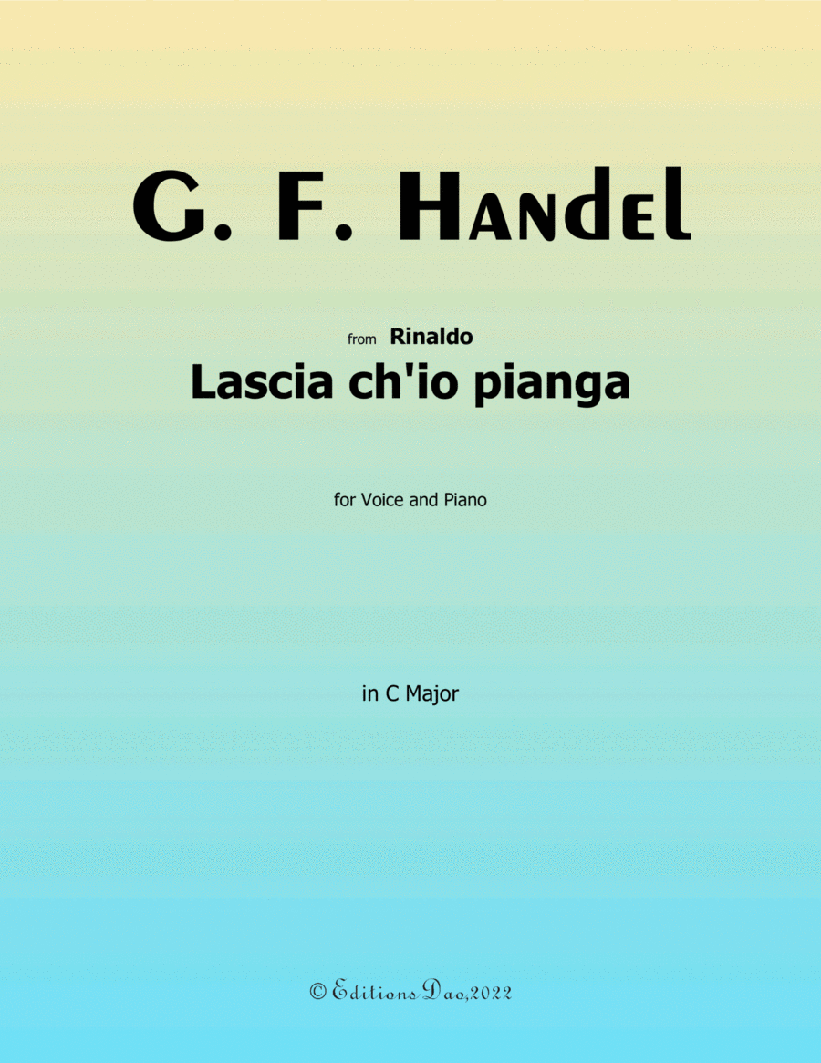 Lascia ch'io pianga, by Handel, in C Major image number null