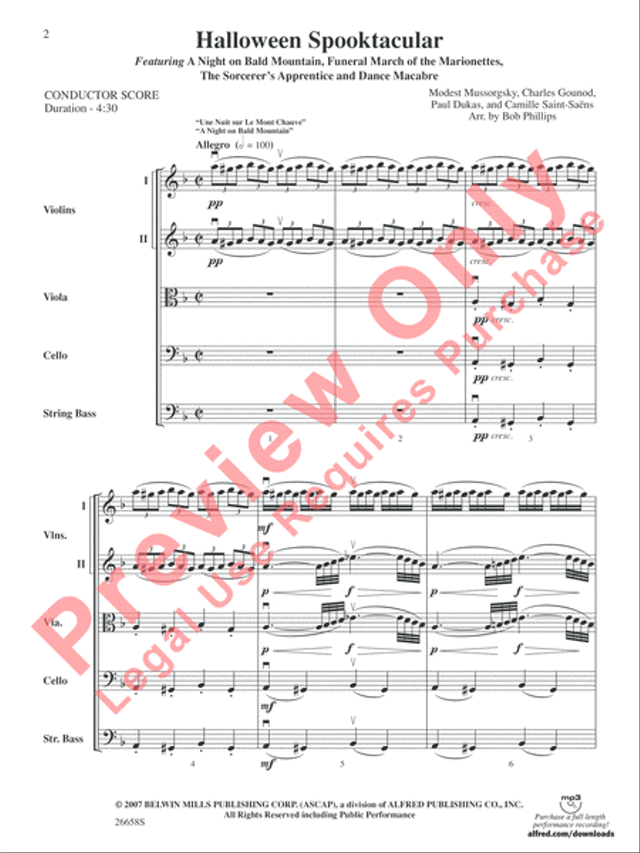 Halloween Spooktacular String Orchestra scores gallery preview page 3