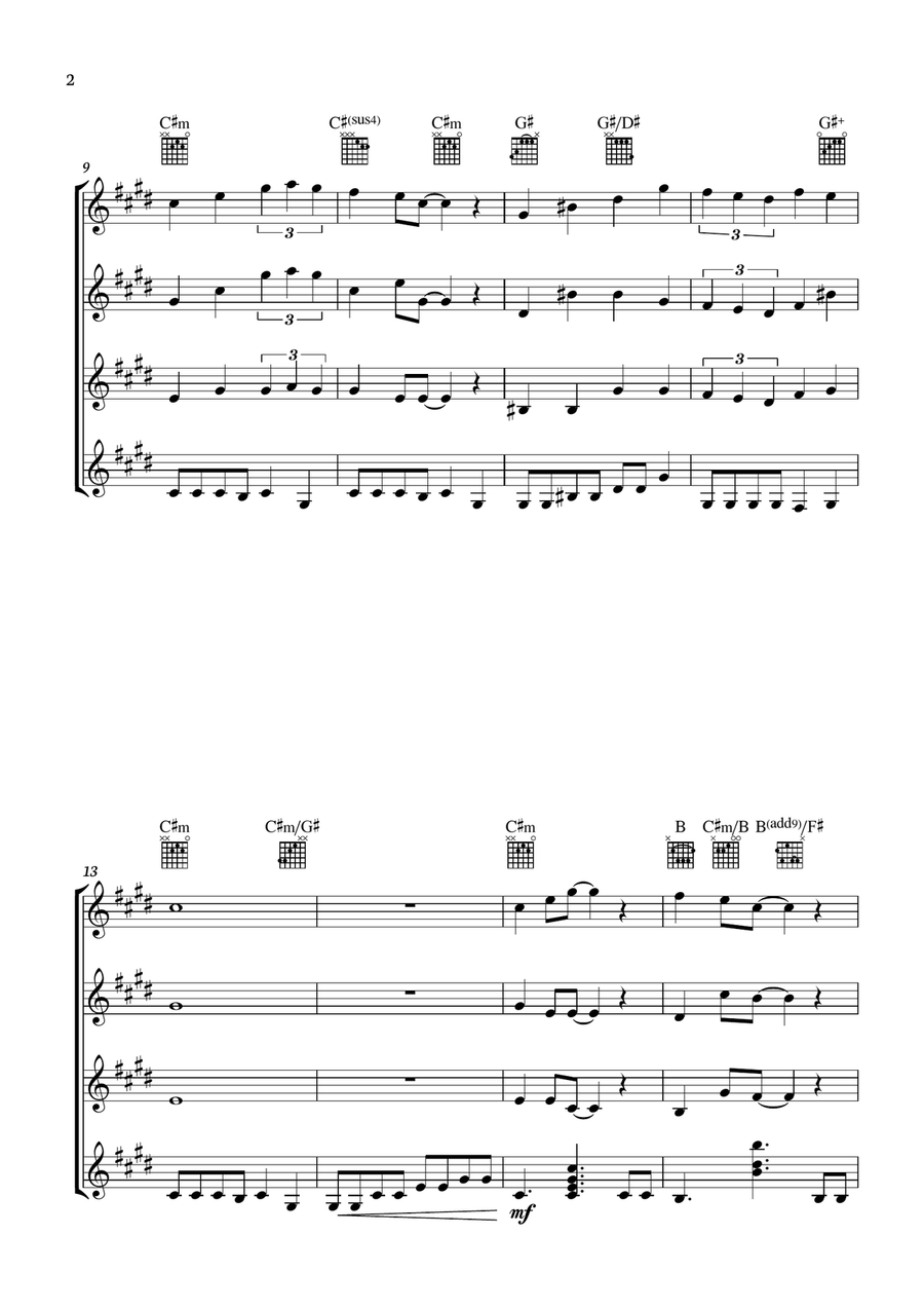 Theme From Spider Man Guitar Ensemble scores gallery preview page 2