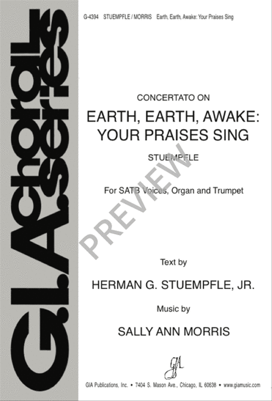 Earth, Earth, Awake: Your Praises Sing 4-Part scores gallery preview page 1