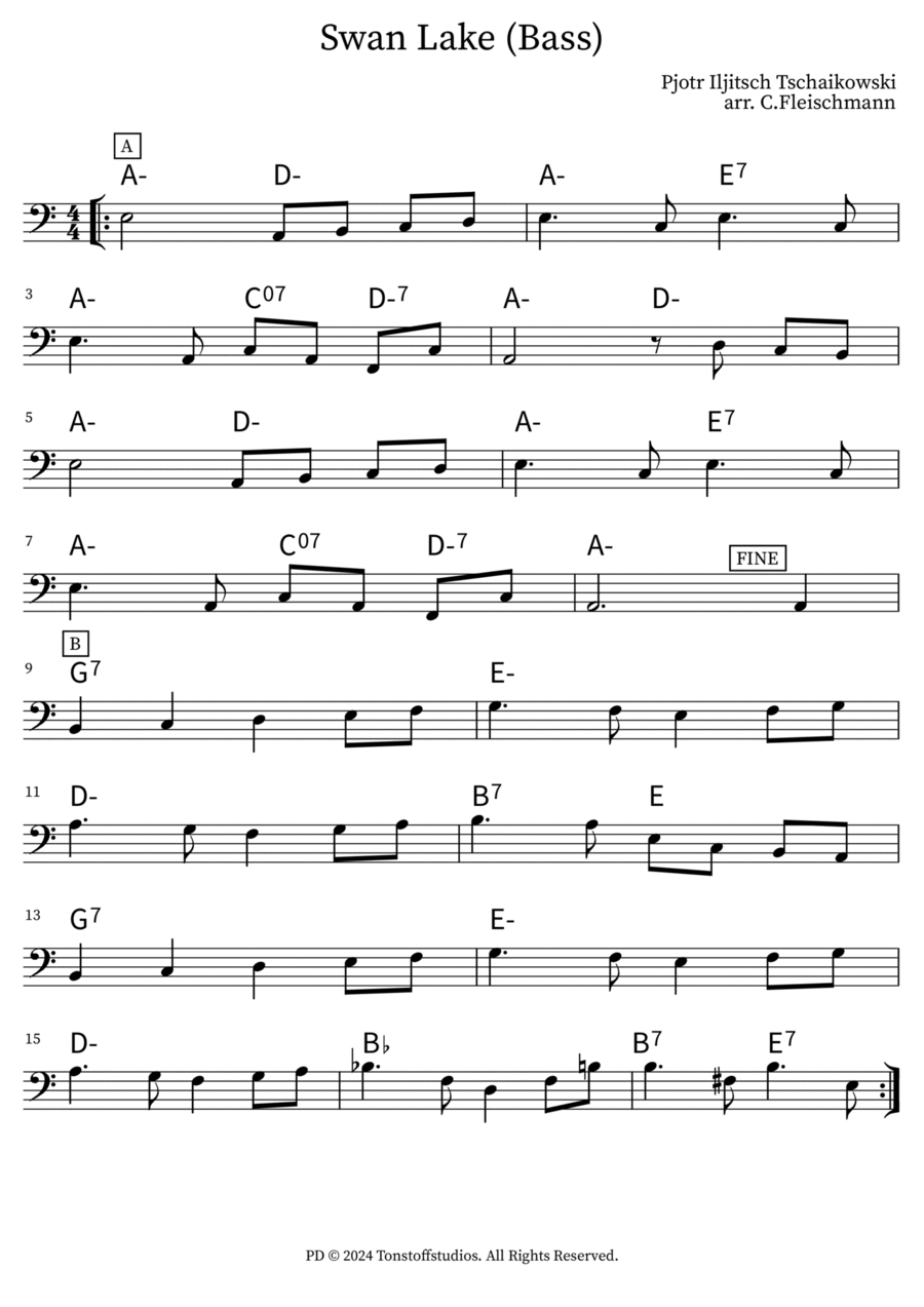 Swan Lake Piano scores gallery preview page 1