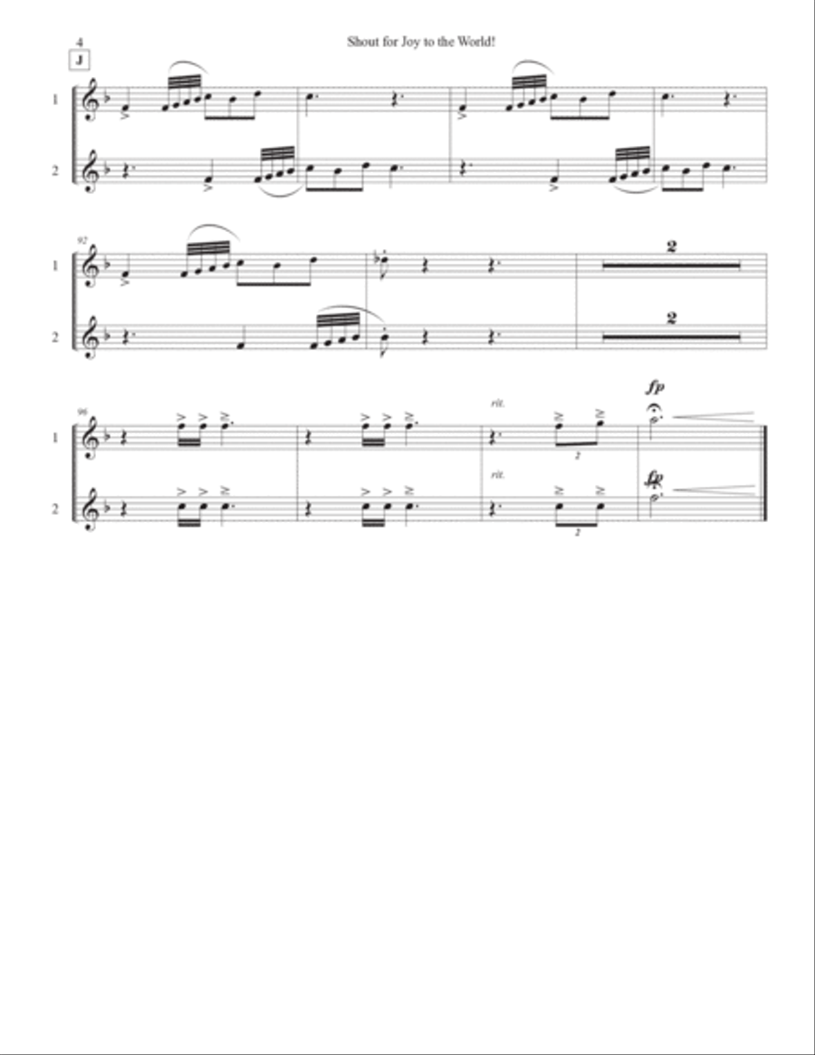 Shout for Joy to the World (Downloadable Brass Parts) Choir scores gallery preview page 4