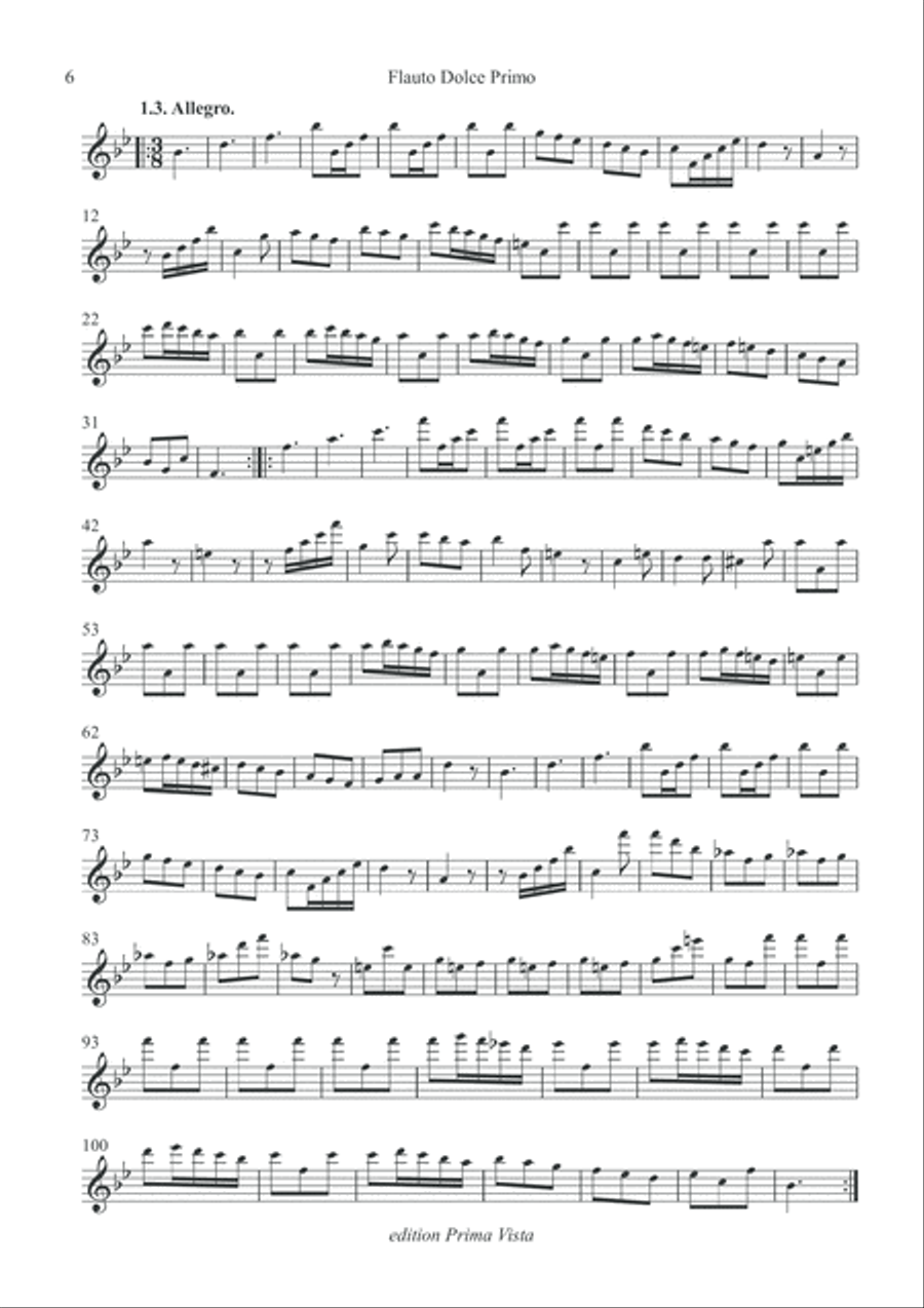 Johann Scherer, III Trios for Three Recorders, Parts Woodwind Trio scores gallery preview page 6