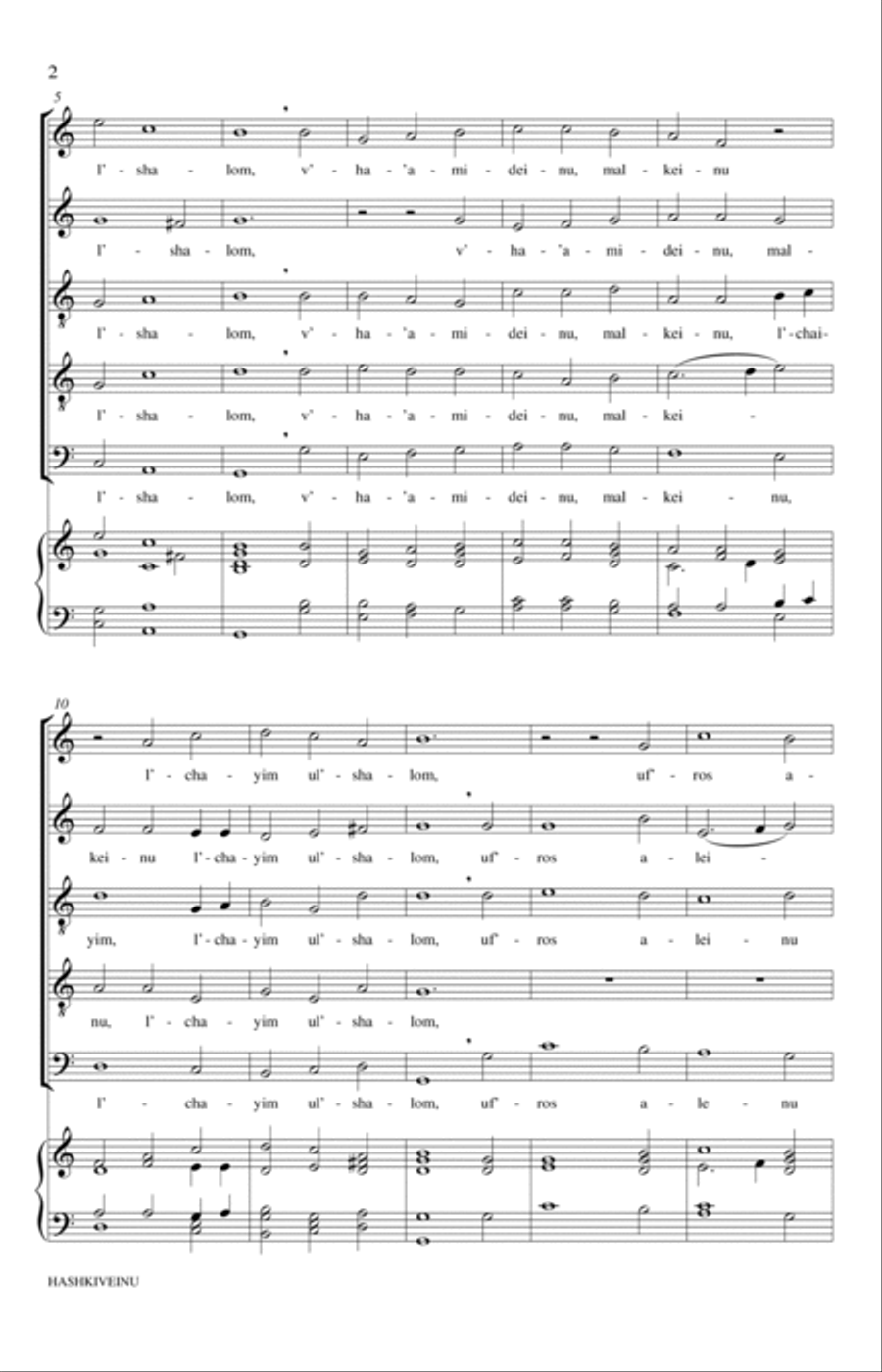 Hashkiveinu Hashkiveinu 4-Part scores gallery preview page 2