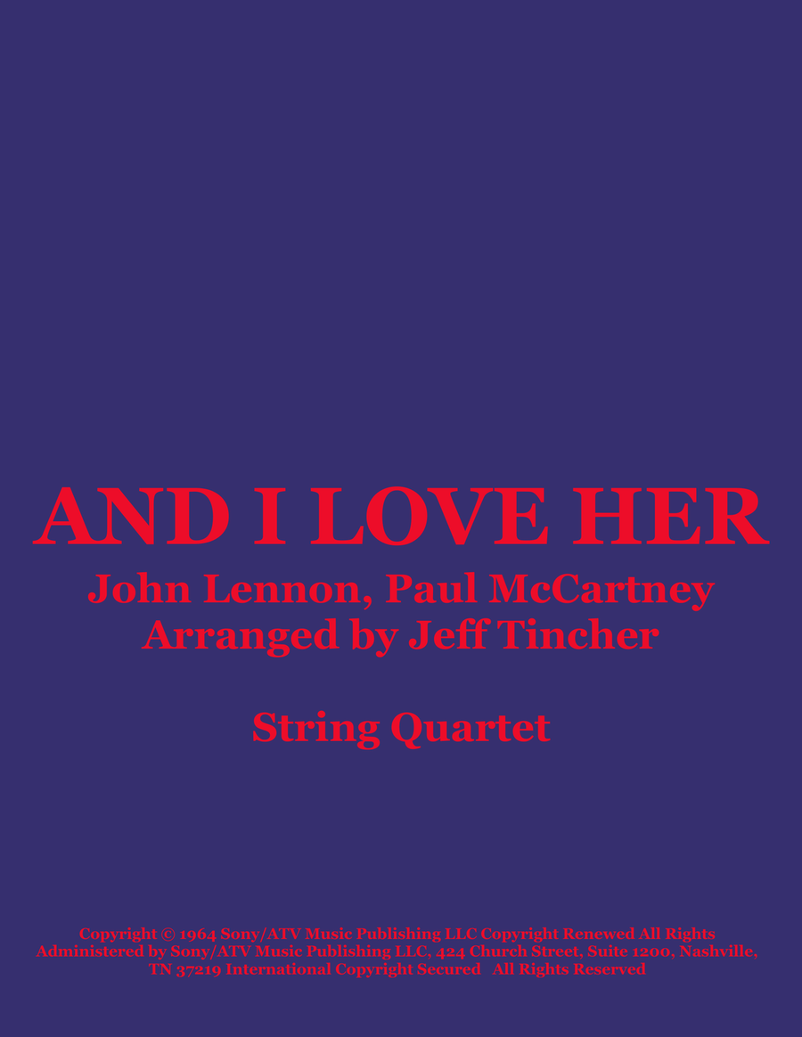 And I Love Her And I Love Her String Quartet scores gallery preview page 1