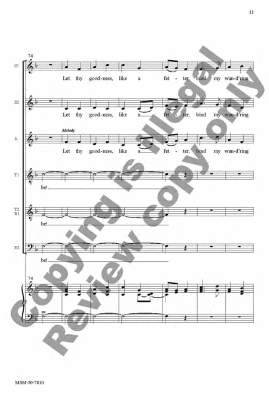 Come, Thou Fount of Every Blessing Divisi scores gallery preview page 11