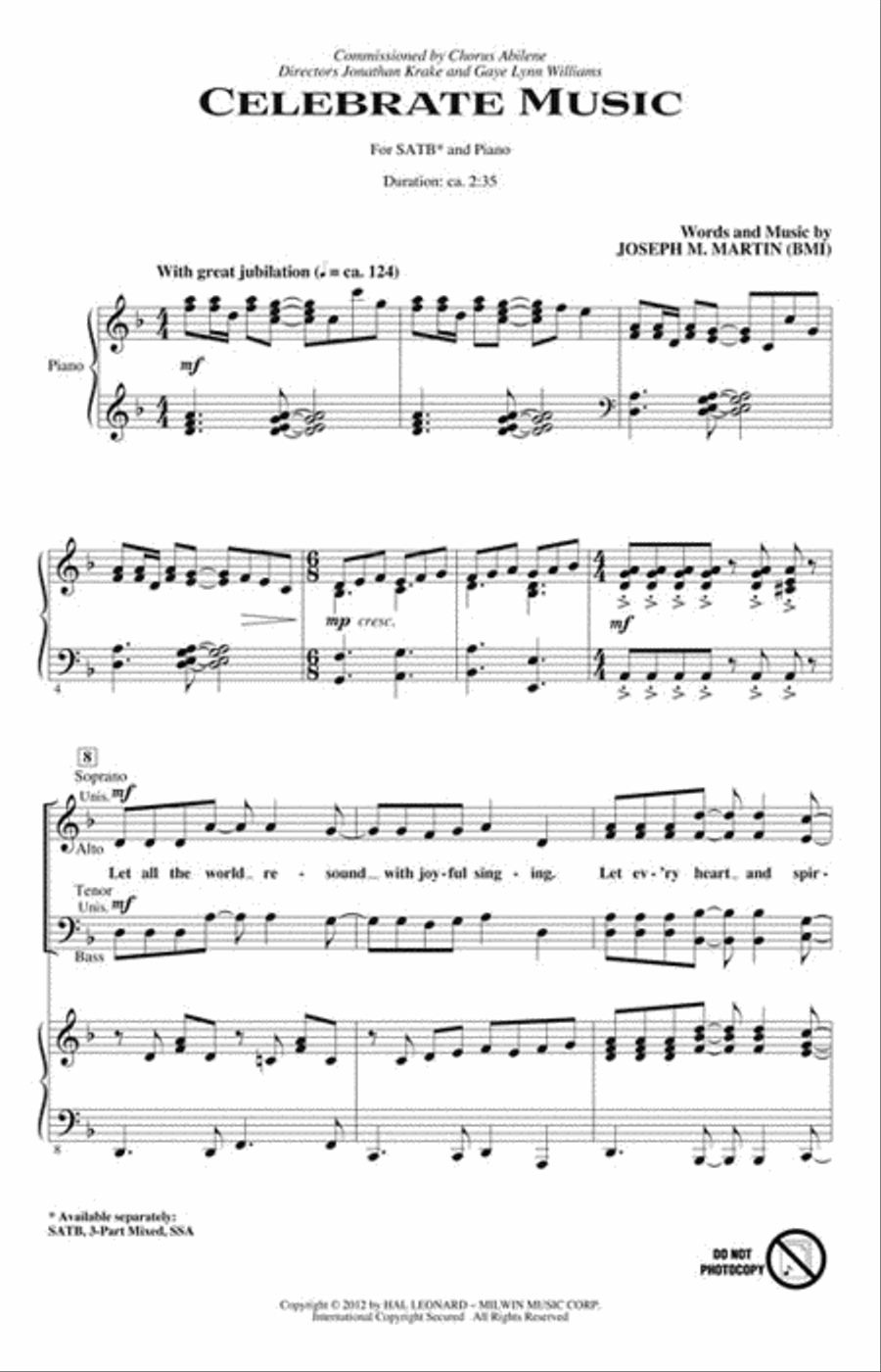 Celebrate Music Celebrate Music 4-Part scores gallery preview page 2