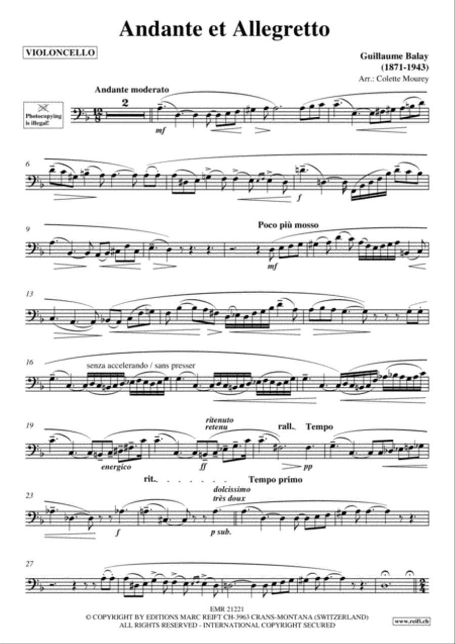 Andante et Allegretto Piano Accompaniment scores gallery preview page 2
