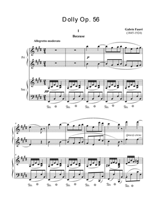 Book cover for Faure - Dolly Suite, Op.56 for four-hands piano