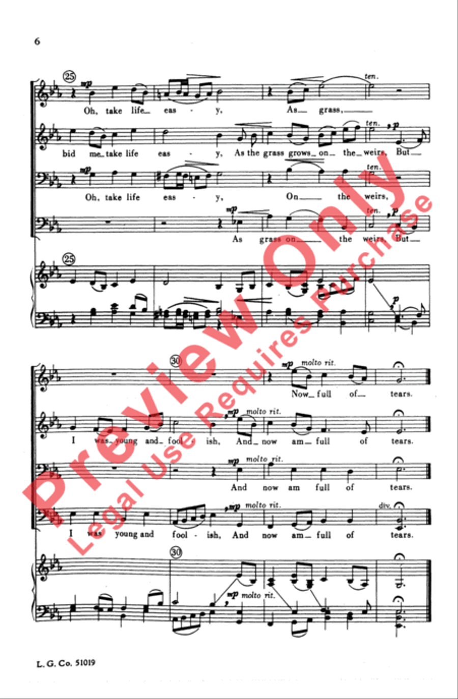 Down by the Sally Gardens Men's Choir scores gallery preview page 5