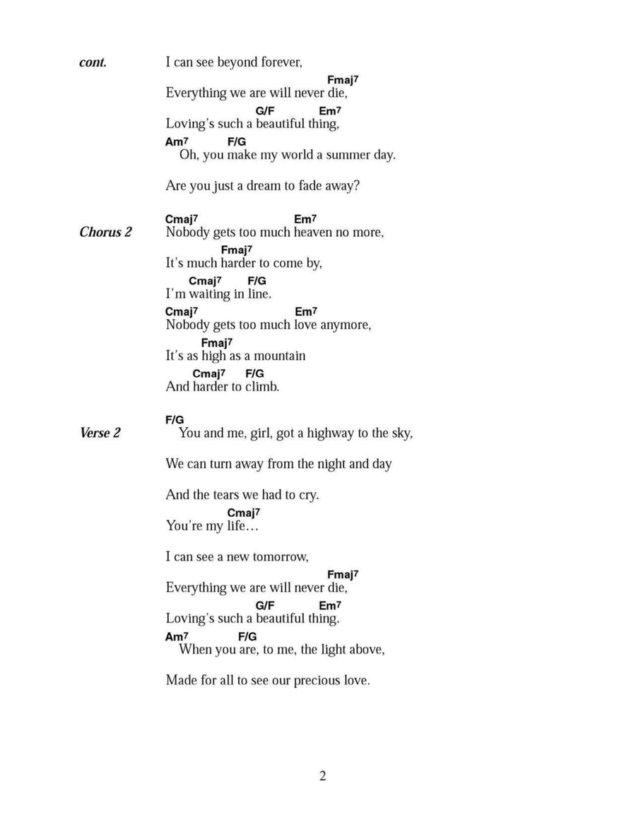 Too Much Heaven Too Much Heaven Acoustic Guitar scores gallery preview page 2