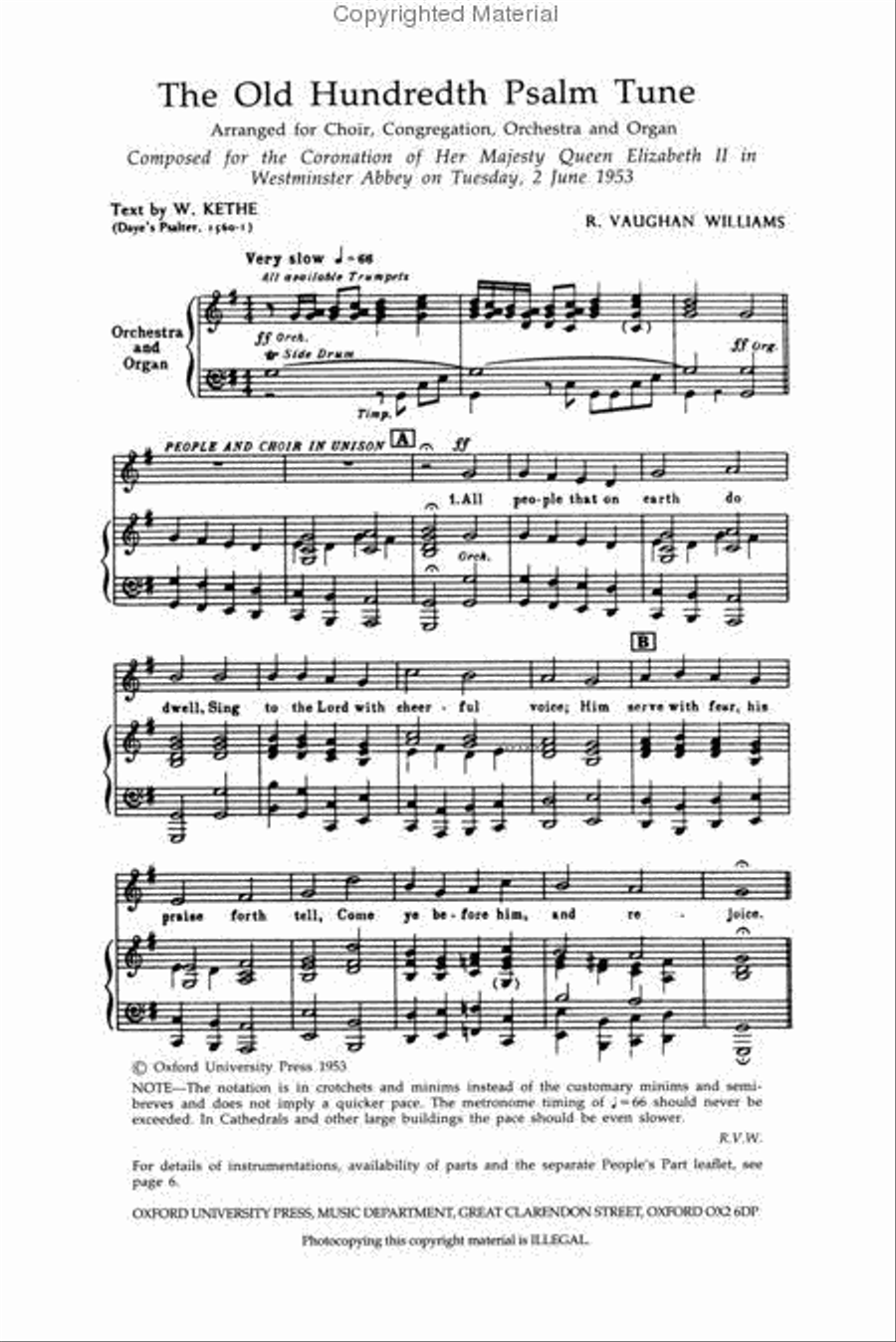 The Old Hundredth Psalm Tune