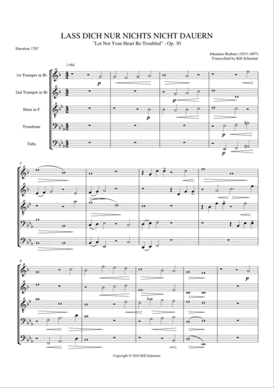 Lass dich nur Nichts nicht dauern Brass Quintet scores gallery preview page 1