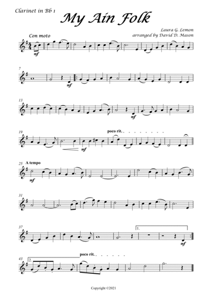 My Ain Folk (Clarinet Choir) image number null