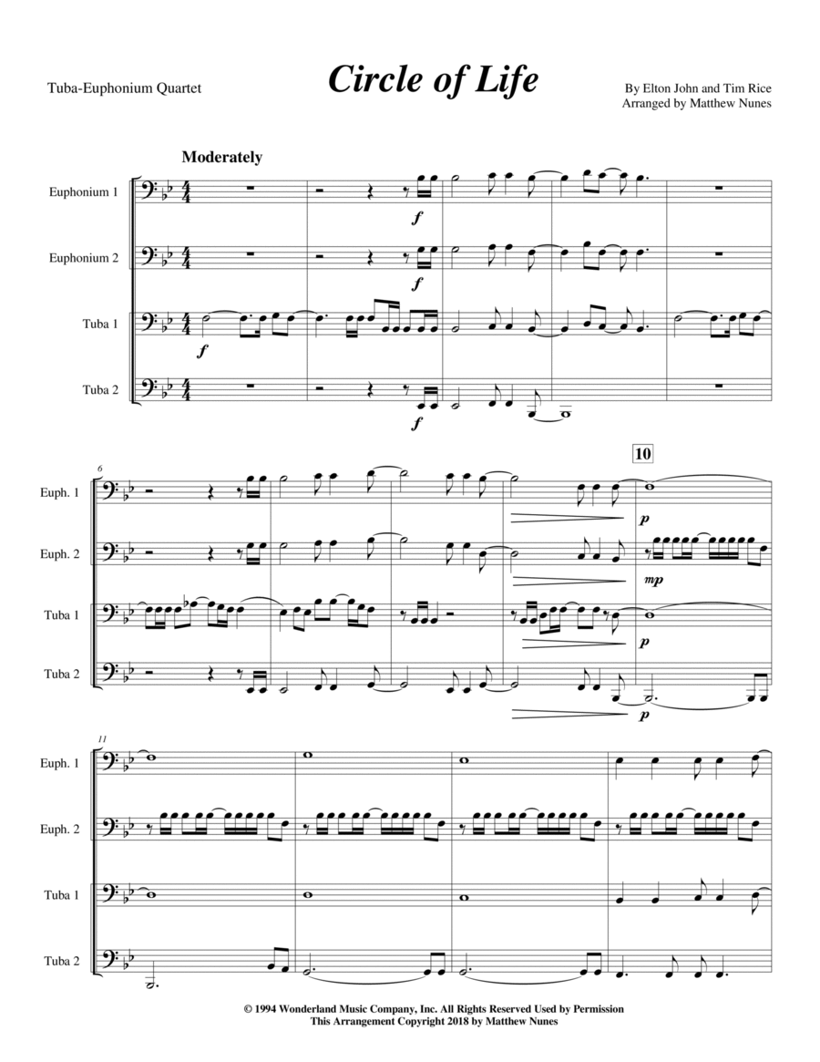 Circle Of Life Chamber Music scores gallery preview page 1
