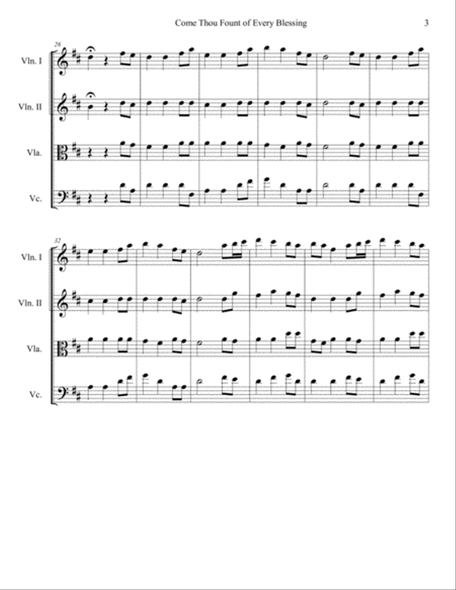 Come Thou Fount of Every Blessing String Orchestra scores gallery preview page 4