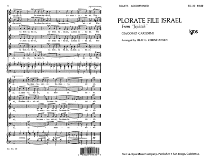 Plorate Filii Israel 4-Part scores gallery preview page 2