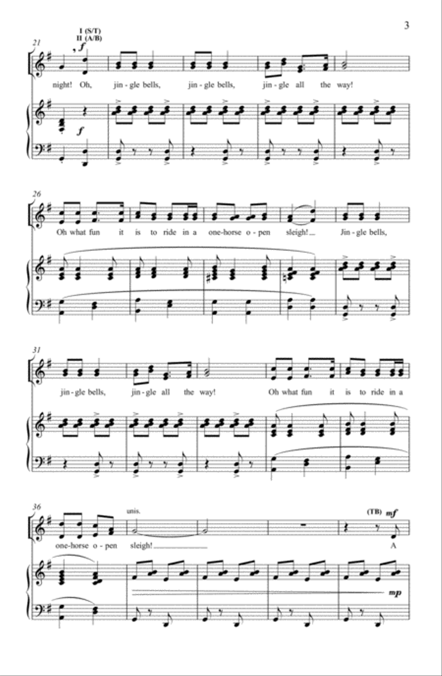 Jingle bells Jingle bells 4-Part scores gallery preview page 3