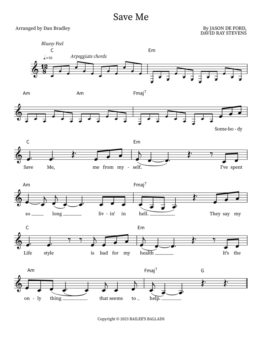Save Me Easy Piano scores gallery preview page 1