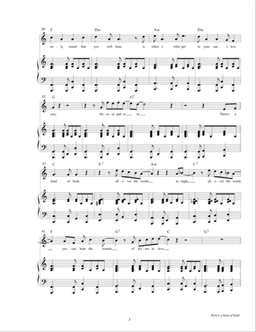 There's A Kind Of Hush (all Over The World) Piano, Vocal, Guitar scores gallery preview page 5