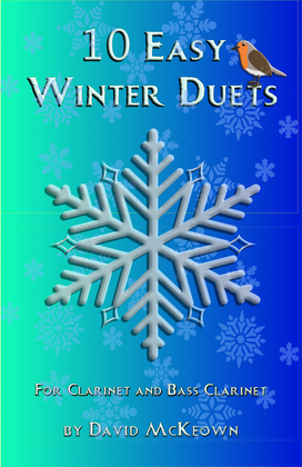 Book cover for 10 Easy Winter Duets for Clarinet and Bass Clarinet
