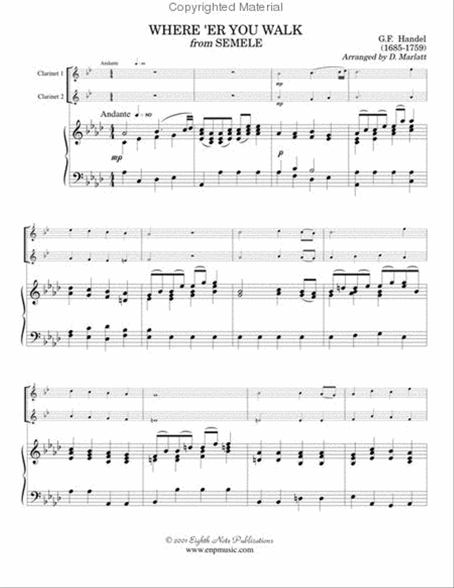 Where're You Walk Clarinet Duet scores gallery preview page 2