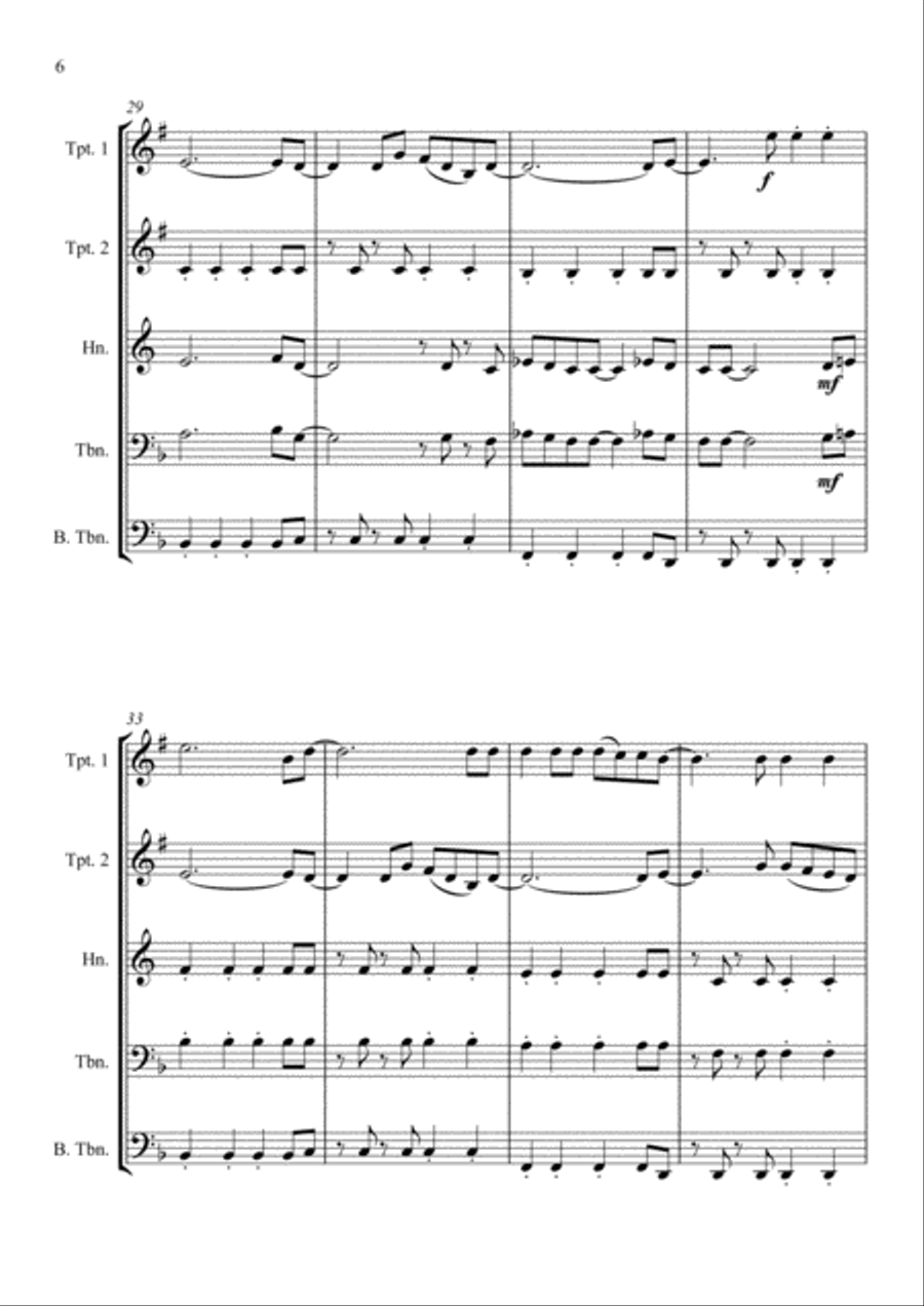 Viva La Vida Viva La Vida Brass Quartet scores gallery preview page 6