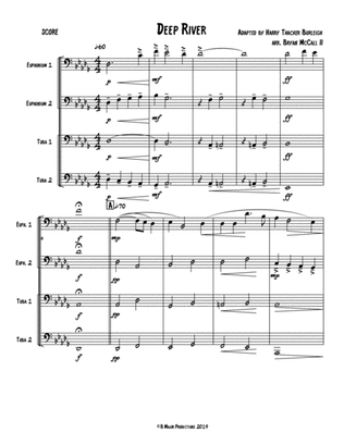 Deep River for Tuba Euphonium Ensemble - Grade 3