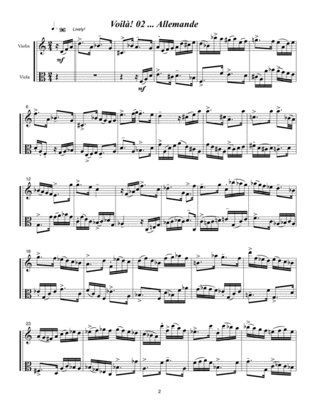 Voilà!!! (2001) for violin and viola