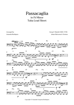 Passacaglia - Easy Tuba Lead Sheet in F#m Minor (Johan Halvorsen's Version)