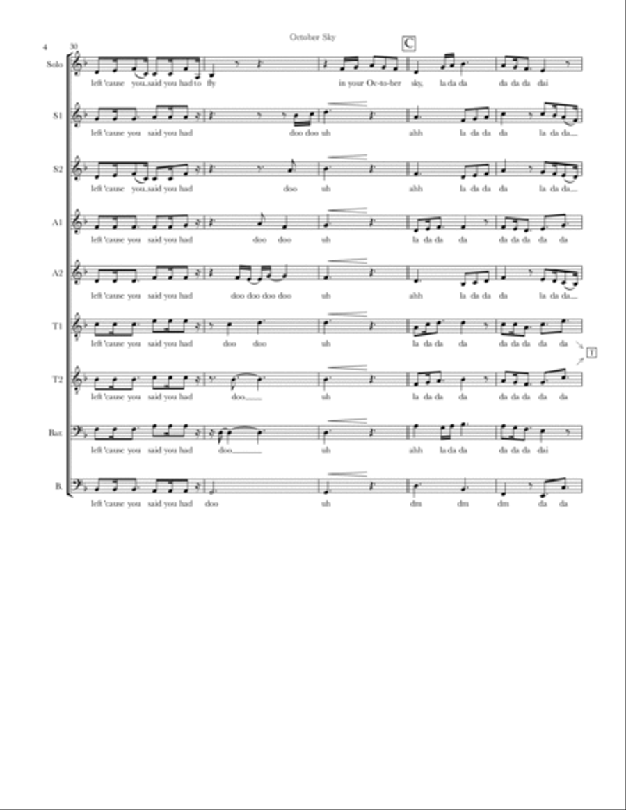 October Sky Divisi scores gallery preview page 4