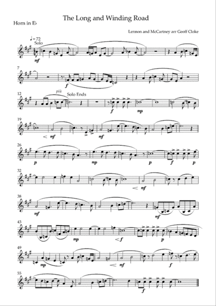 The Long And Winding Road Brass Ensemble scores gallery preview page 4
