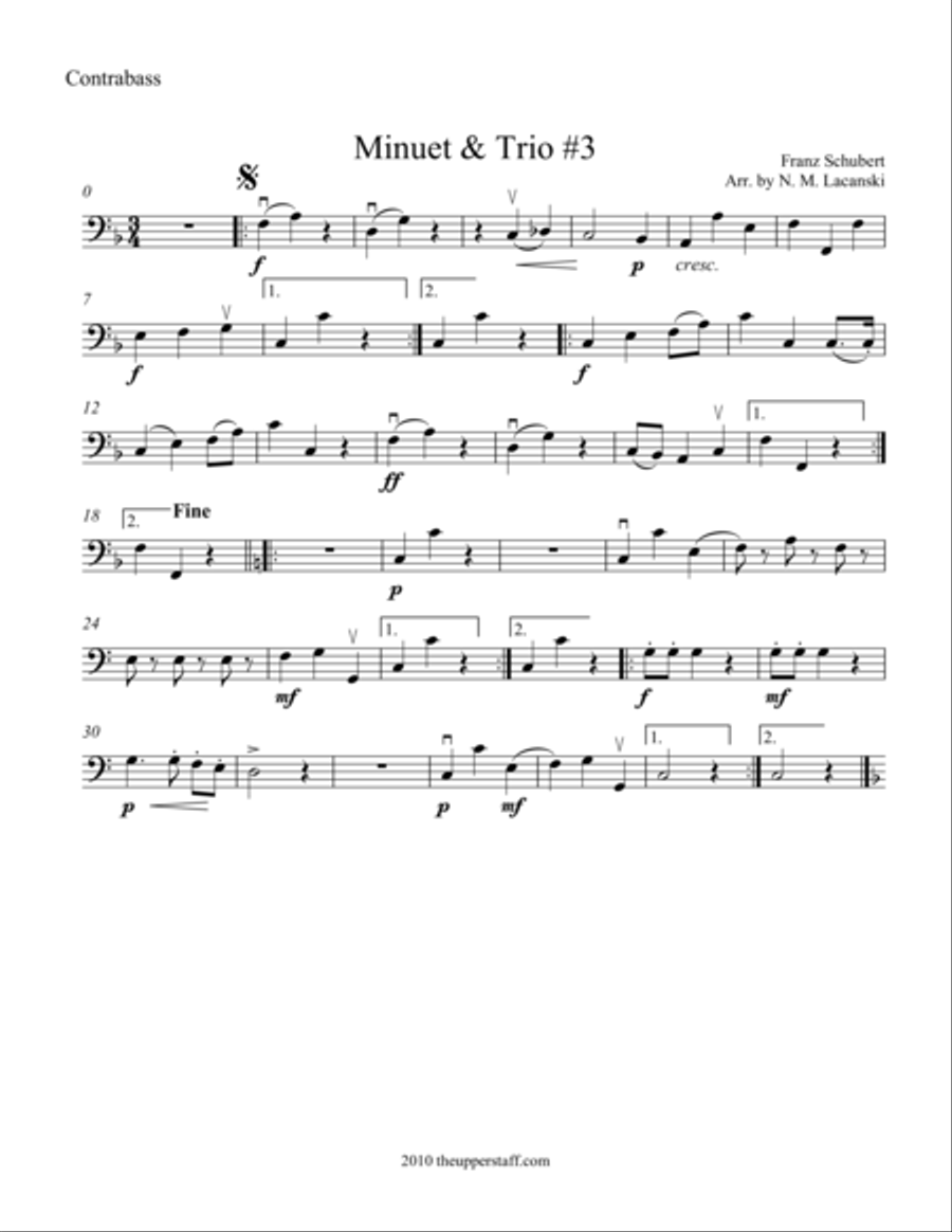 Minuet and Trio #3 String Orchestra scores gallery preview page 1
