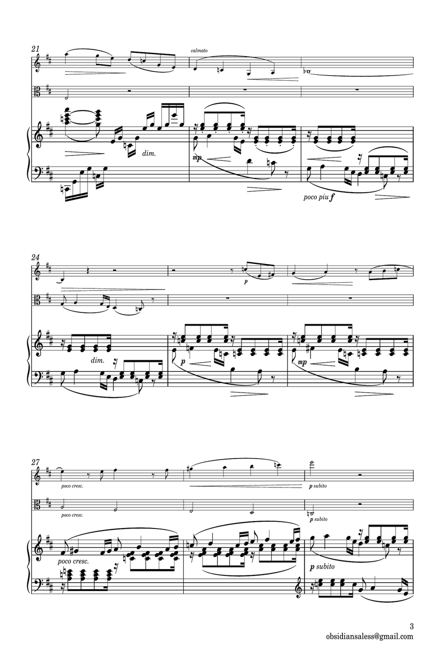 Mel Bonis: Soir! Matin! Trio for Piano, Violin and Viola Piano Trio scores gallery preview page 4