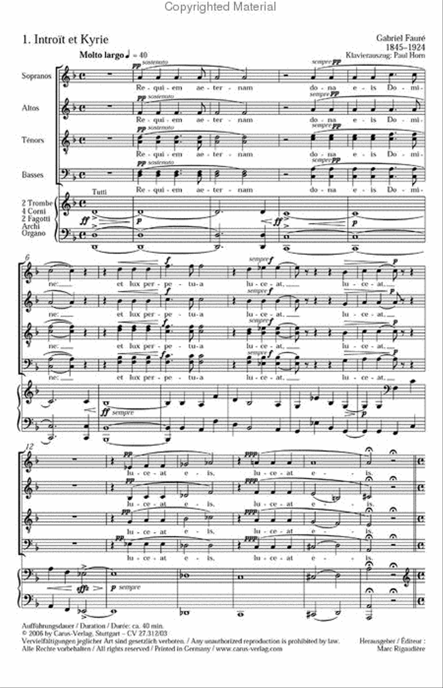 Requiem. Version for symphony orchestra (Requiem. Fassung fur Sinfonieorchester)