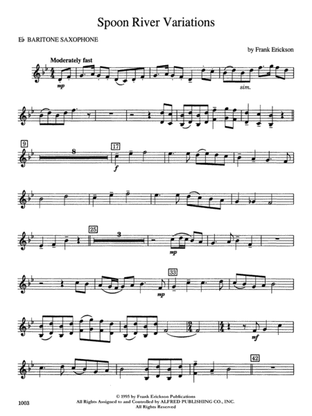 Spoon River Variations: E-flat Baritone Saxophone