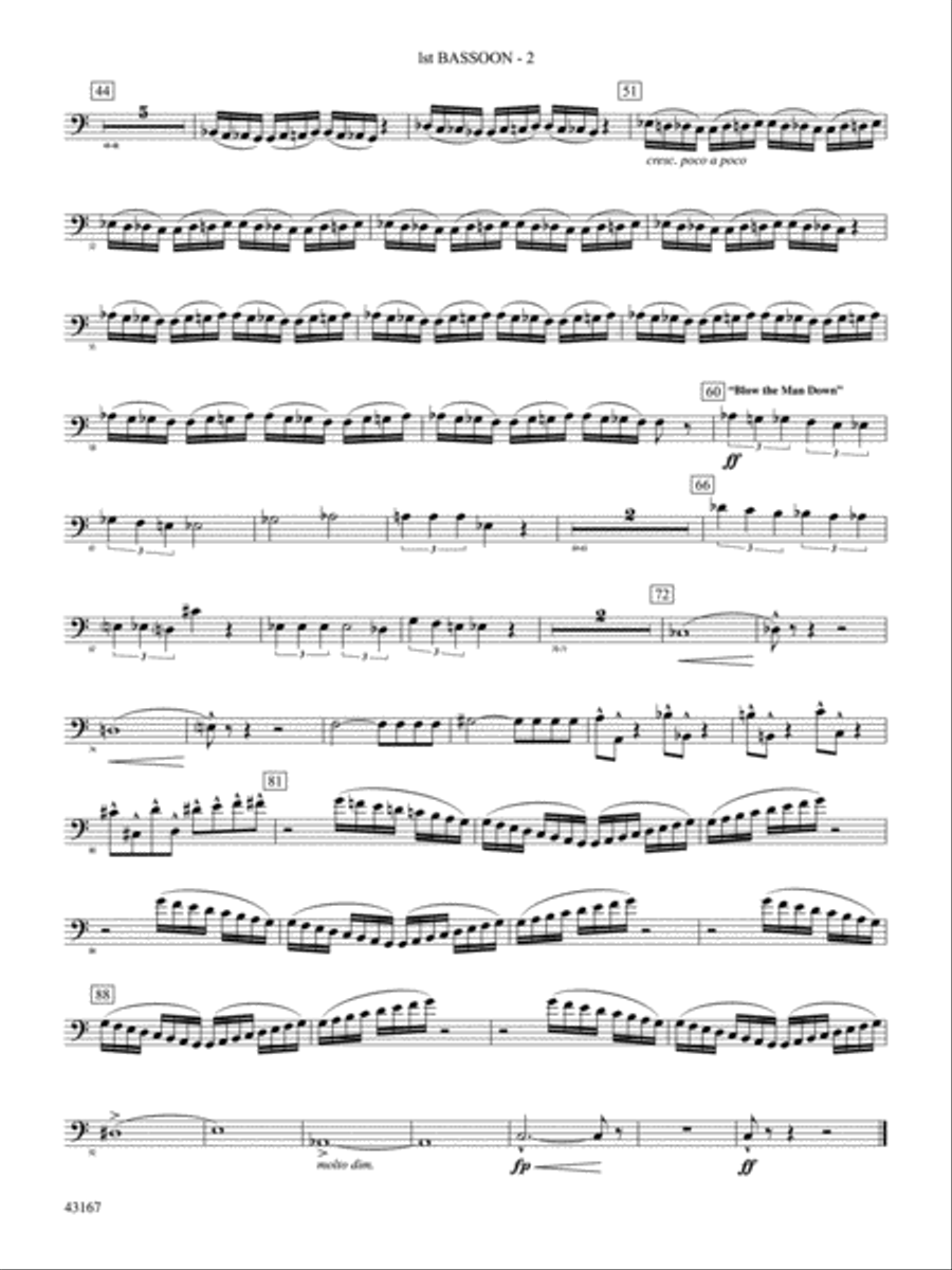 Down to the Sea in Ships (from the NBC TV Film Project 20): Bassoon Concert Band scores gallery preview page 2