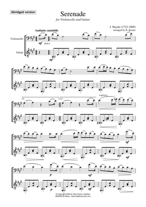 Serenade (abridged) for cello and guitar