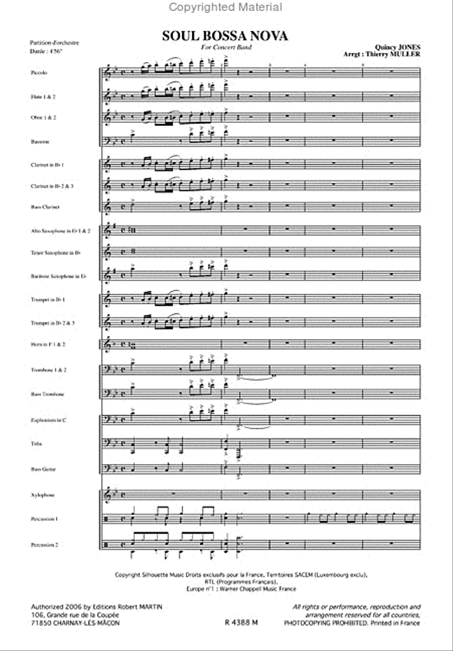 Soul Bossa Nova Concert Band scores gallery preview page 2