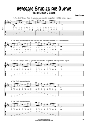 Arpeggio Studies for Guitar - The C Minor 7 Chord