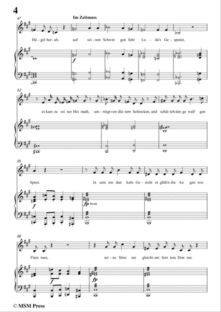 Schubert-Loda’s Gespenst,in f sharp minor,D.150,for Voice and Piano Voice Solo scores gallery preview page 6