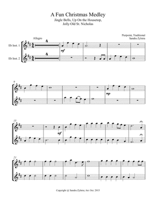 A Fun Christmas Medley (treble Eb instrument duet, parts only)